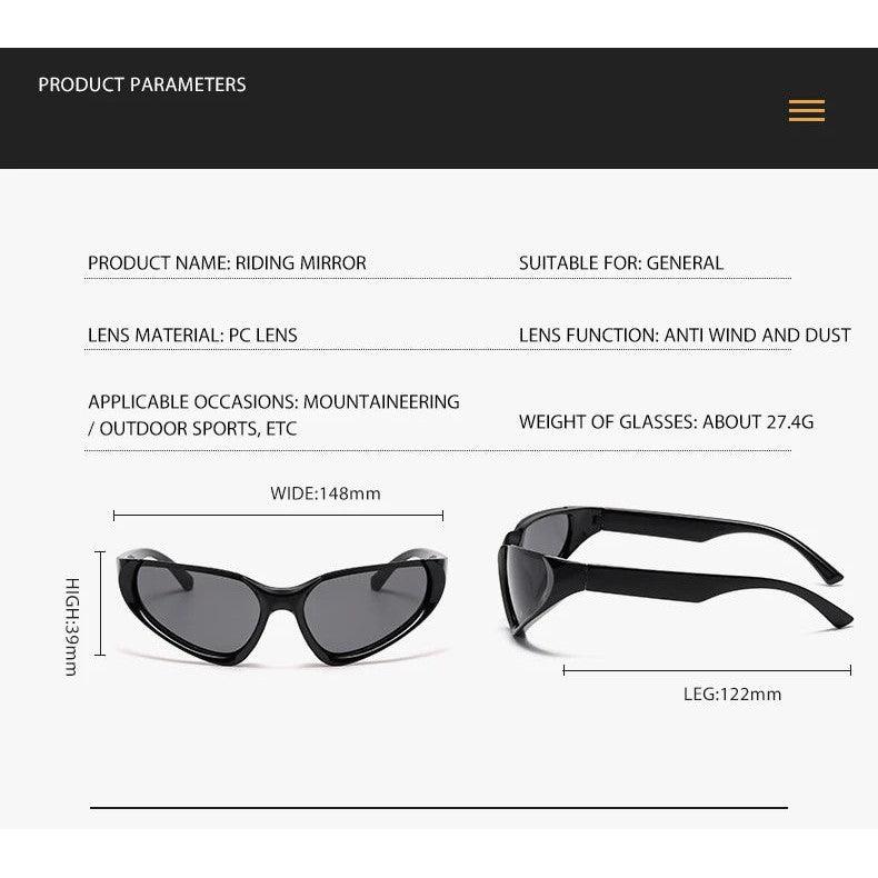 Punk-Inspired Semi Rimless Wrap Around Sunglasses with UV400 Protection - Lucid Fantasy 