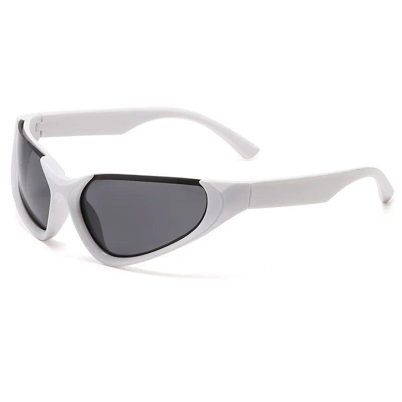 Punk-Inspired Semi Rimless Wrap Around Sunglasses with UV400 Protection - Lucid Fantasy 