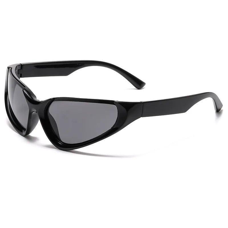 Punk-Inspired Semi Rimless Wrap Around Sunglasses with UV400 Protection - Lucid Fantasy 