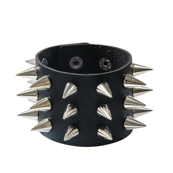 Punk Neo Gothic Cuff Wrap Bracelet - Black Emo Mix