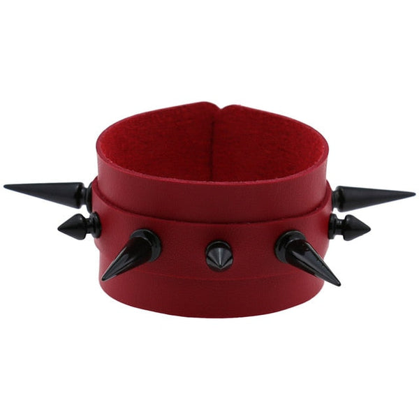 Punk Neo Gothic Cuff Wrap Bracelet - Red Mix