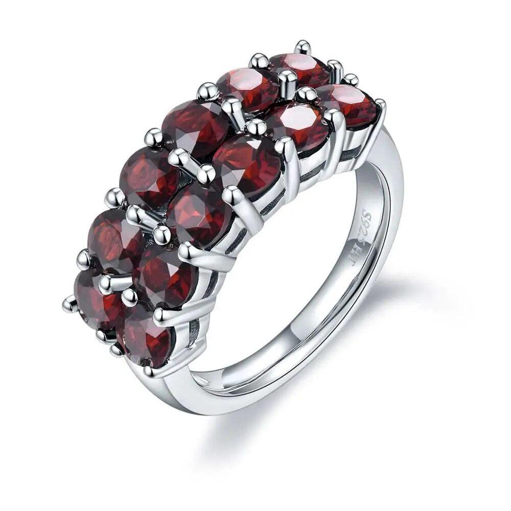 Refined 4.2ct Natural Black Garnet Sterling Silver Ring for Fine Jewelry - Lucid Fantasy 