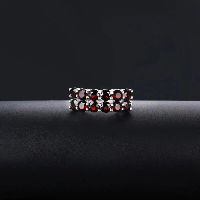 Refined 4.2ct Natural Black Garnet Sterling Silver Ring for Fine Jewelry - Lucid Fantasy 