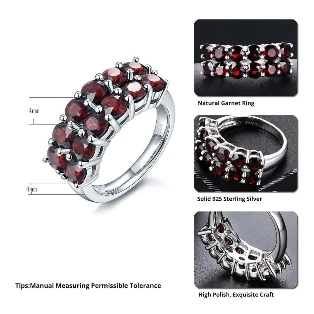 Refined 4.2ct Natural Black Garnet Sterling Silver Ring for Fine Jewelry - Lucid Fantasy 