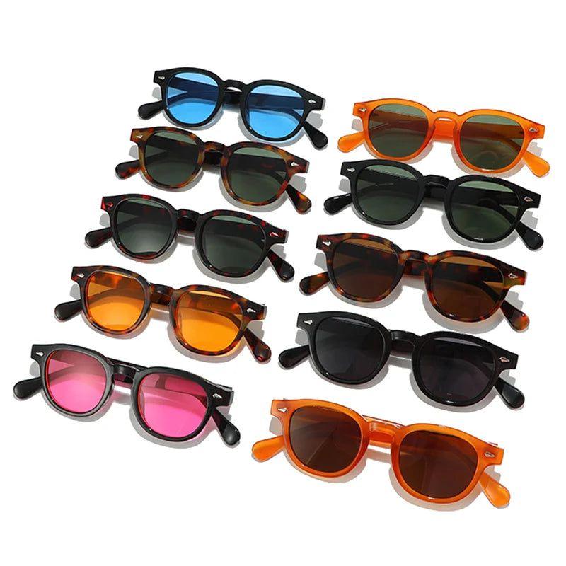 Retro Candy Color Oval Shades with Gradient Lenses and Rivet Details - UV400 Protection - Lucid Fantasy 