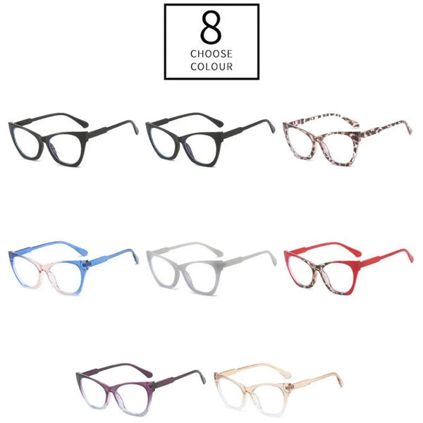 Retro Cat Eye Clear Anti-Blue Light Optical Eyewear Contrast Color Glasses Fashion Frame-Lucid Fantasy