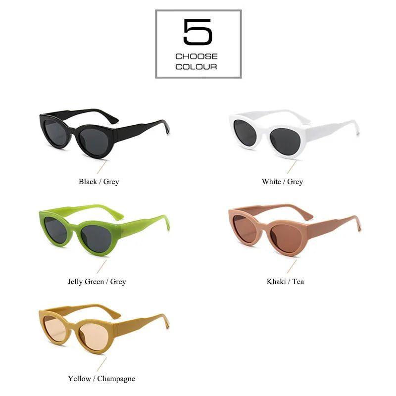 Retro Cat Eye Sunglasses Jelly Color Fashion Shades UV400-Lucid Fantasy