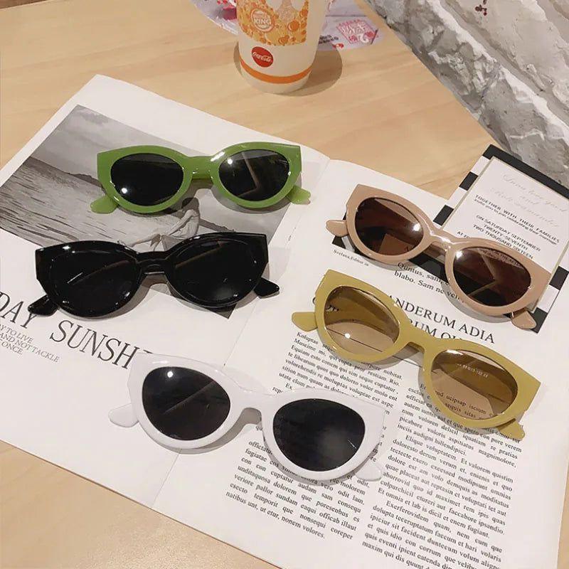 Retro Cat Eye Sunglasses Jelly Color Fashion Shades UV400-Lucid Fantasy