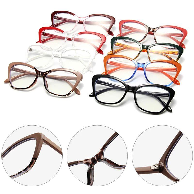 Retro Cat Eye TR90 Anti-Blue Light Glasses with Spring Hinge - Stylish Dual Color Frame - Lucid Fantasy 