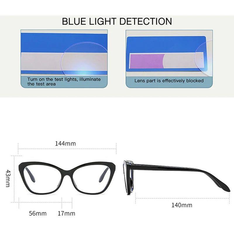 Retro Cat Eye TR90 Anti-Blue Light Glasses with Spring Hinge - Stylish Dual Color Frame - Lucid Fantasy 