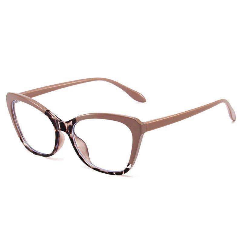 Retro Cat Eye TR90 Anti-Blue Light Glasses with Spring Hinge - Stylish Dual Color Frame - Lucid Fantasy 