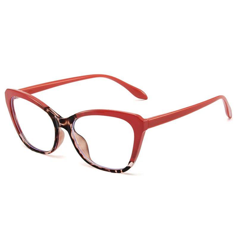 Retro Cat Eye TR90 Anti-Blue Light Glasses with Spring Hinge - Stylish Dual Color Frame - Lucid Fantasy 