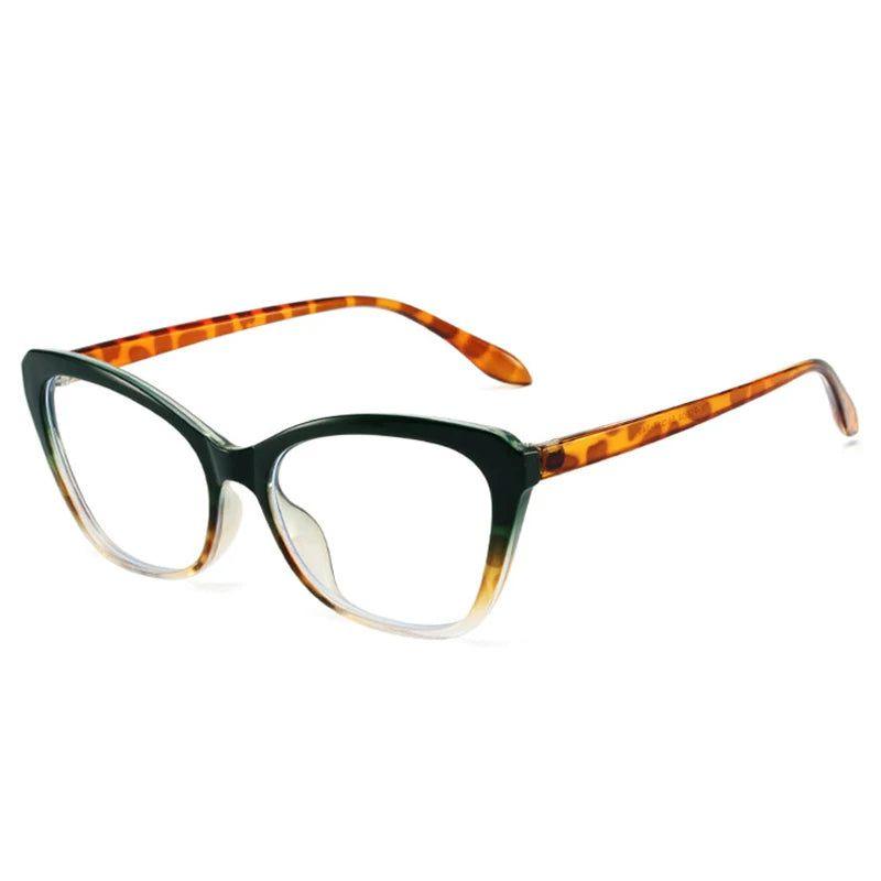 Retro Cat Eye TR90 Anti-Blue Light Glasses with Spring Hinge - Stylish Dual Color Frame - Lucid Fantasy 