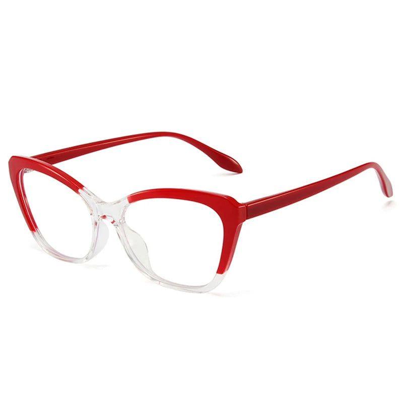 Retro Cat Eye TR90 Anti-Blue Light Glasses with Spring Hinge - Stylish Dual Color Frame - Lucid Fantasy 