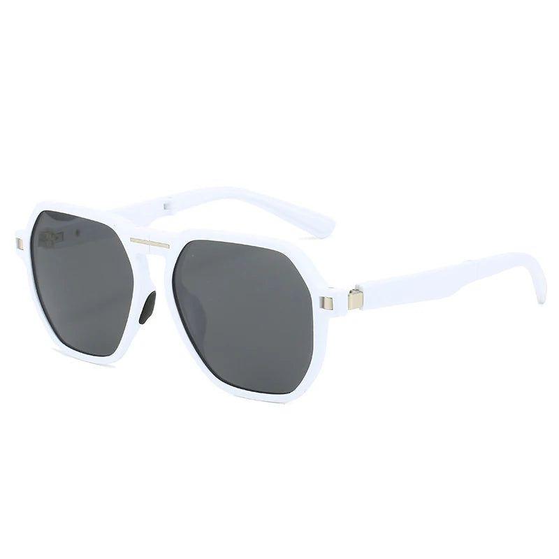 Retro Foldable Polygon Square Sunglasses with UV400 Protection - Lucid Fantasy 