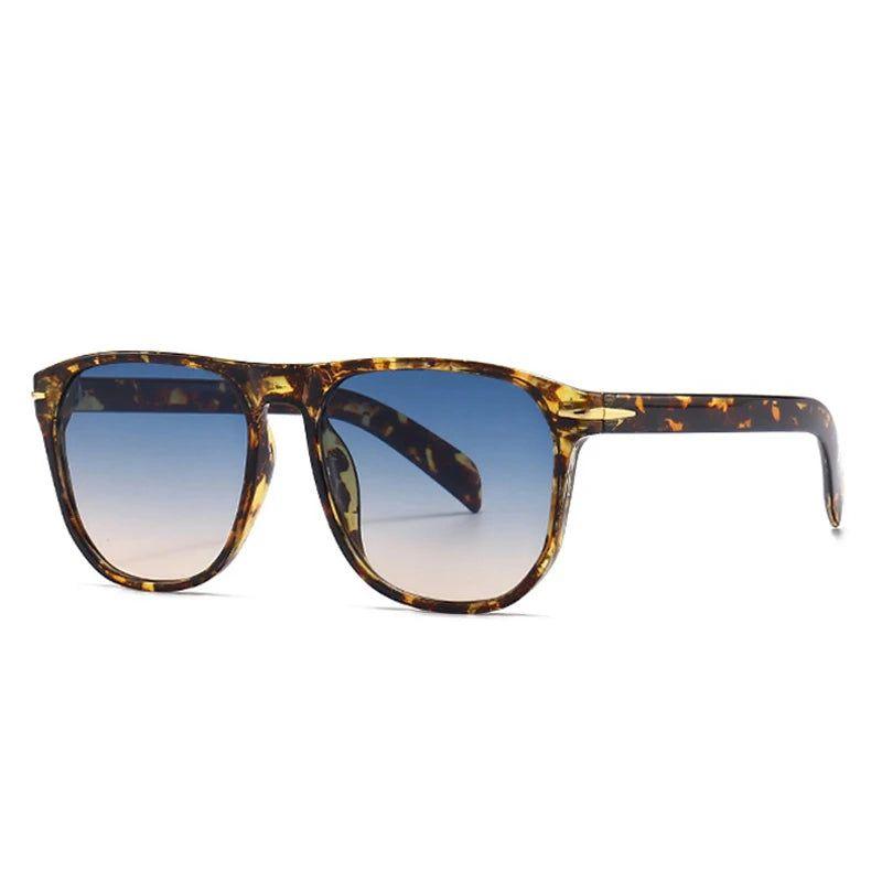 Retro Gradient Square Sunglasses with UV400 Protection and Stylish Rivet Accents - Lucid Fantasy 