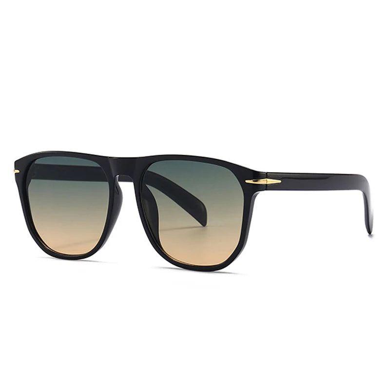 Retro Gradient Square Sunglasses with UV400 Protection and Stylish Rivet Accents - Lucid Fantasy 