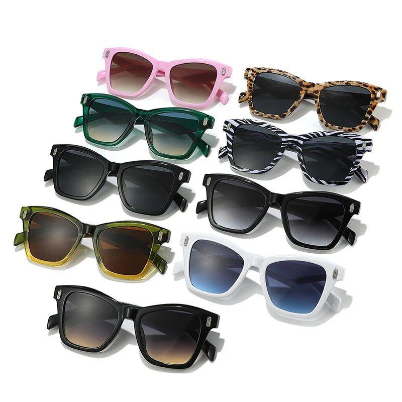 Retro-Inspired Cat Eye Sunglasses with UV400 Protection and Distinctive Rivet Details - Lucid Fantasy 