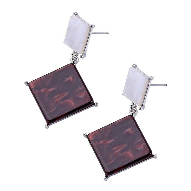 Retro-Inspired Two-Tone Acrylic Sheet Drop Earrings - Lucid Fantasy 