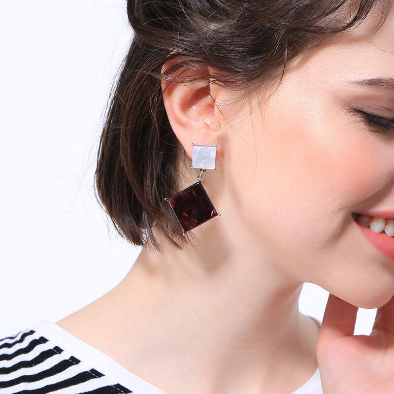 Retro-Inspired Two-Tone Acrylic Sheet Drop Earrings - Lucid Fantasy 