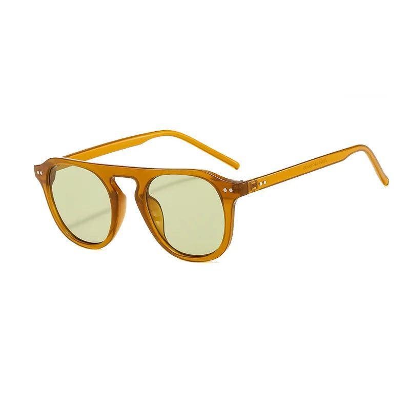 Retro Jelly Frame Round UV400 Sunglasses with Rivet Details - Lucid Fantasy 