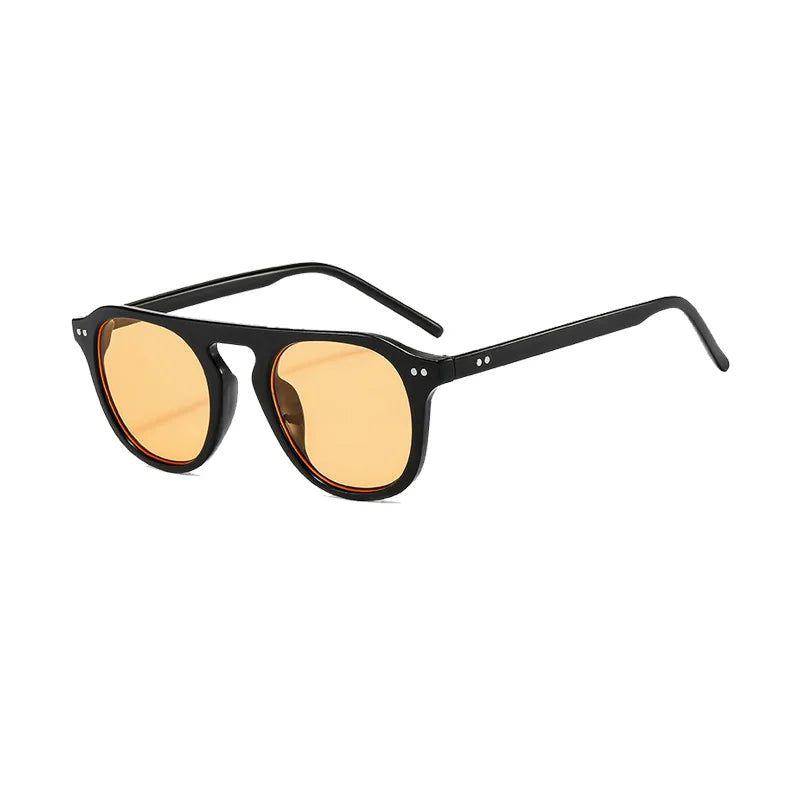 Retro Jelly Frame Round UV400 Sunglasses with Rivet Details - Lucid Fantasy 