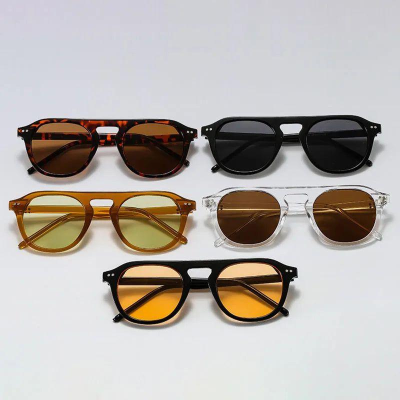 Retro Jelly Frame Round UV400 Sunglasses with Rivet Details - Lucid Fantasy 