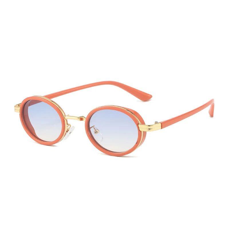 Retro Oval Punk Sunglasses with Gradient UV400 Lenses - Lucid Fantasy 