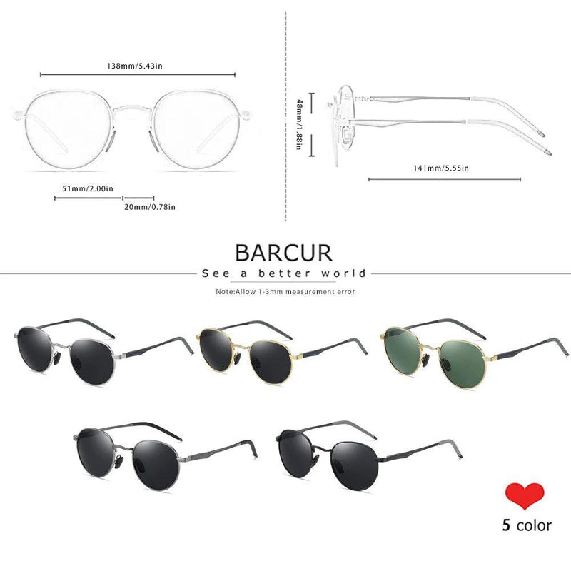 Retro Polarized Men's Sunglasses with UV400 Protection - By Barcur - Lucid Fantasy 