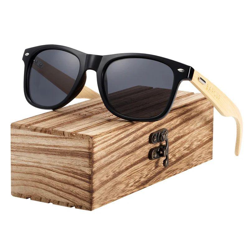 Retro Polarized Wood Finish Sunglasses for Men - Trendy Coastal Eyewear - Lucid Fantasy 