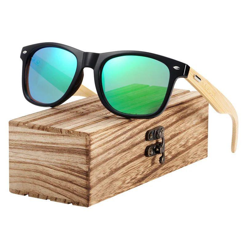 Retro Polarized Wood Finish Sunglasses for Men - Trendy Coastal Eyewear - Lucid Fantasy 