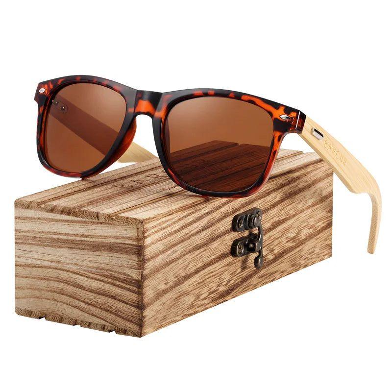 Retro Polarized Wood Finish Sunglasses for Men - Trendy Coastal Eyewear - Lucid Fantasy 