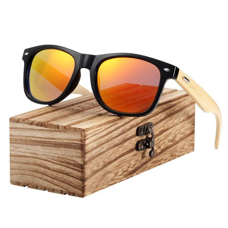 Retro Polarized Wood Finish Sunglasses for Men - Trendy Coastal Eyewear - Lucid Fantasy 