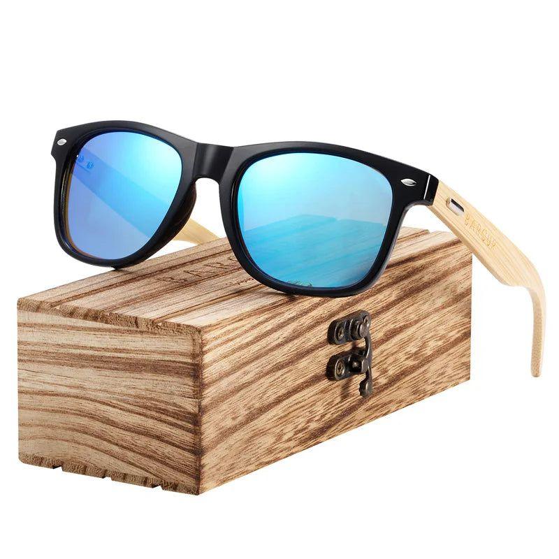 Retro Polarized Wood Finish Sunglasses for Men - Trendy Coastal Eyewear - Lucid Fantasy 