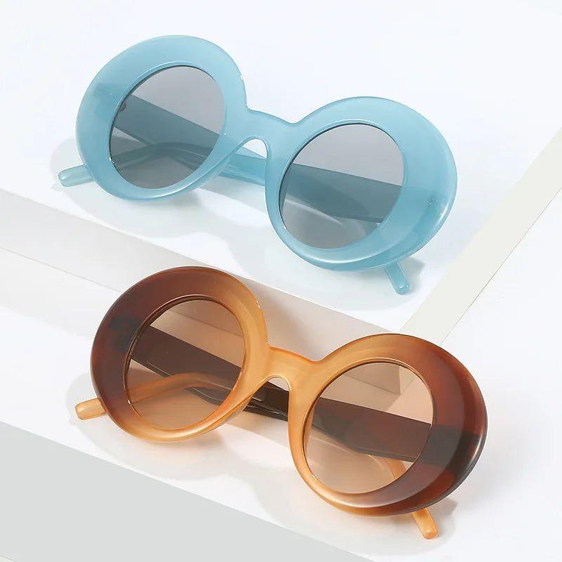 Retro Punk Oval Contrast Color Sunglasses with UV400 Protection - Lucid Fantasy 