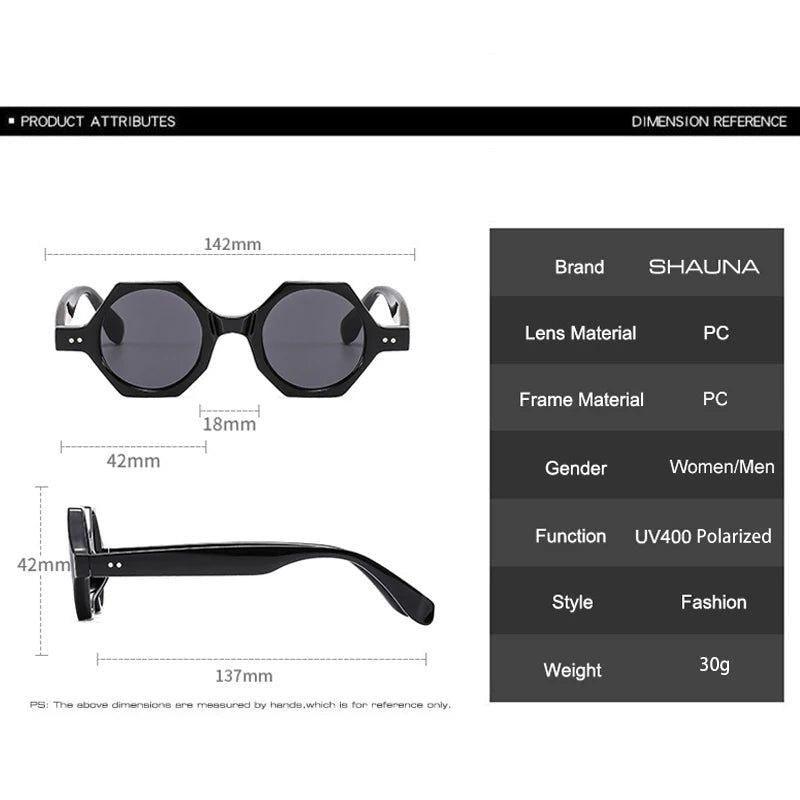 Retro Punk Riveted Polygonal Sunglasses with UV400 Protection - Lucid Fantasy 