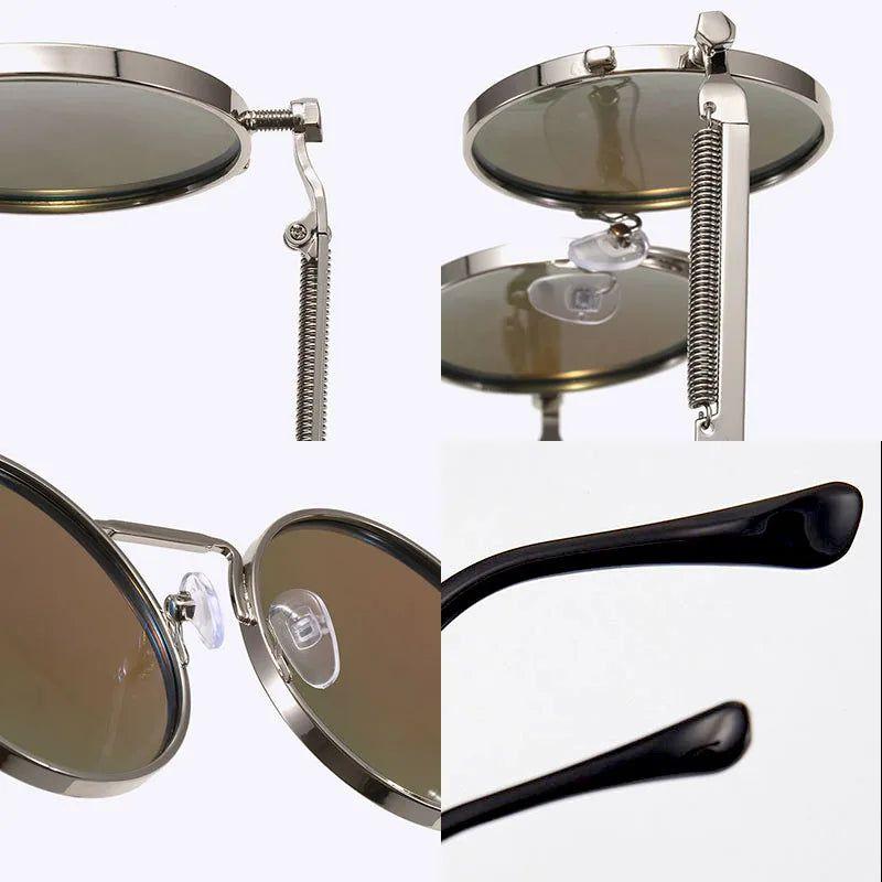 Retro Punk Round Sunglasses with UV400 Protection - Lucid Fantasy 