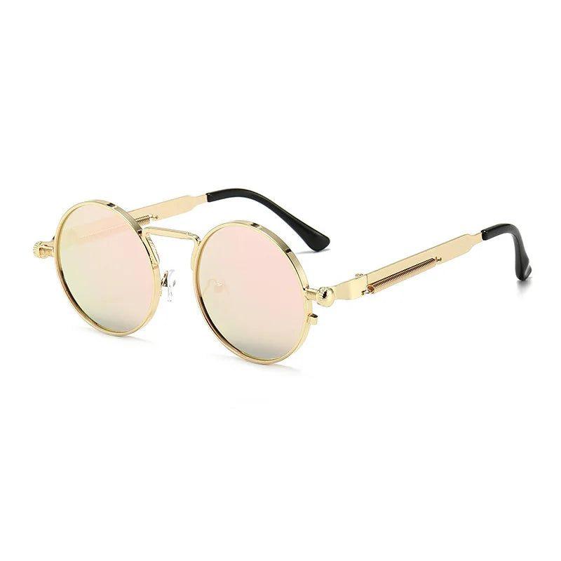 Retro Punk Round Sunglasses with UV400 Protection - Lucid Fantasy 