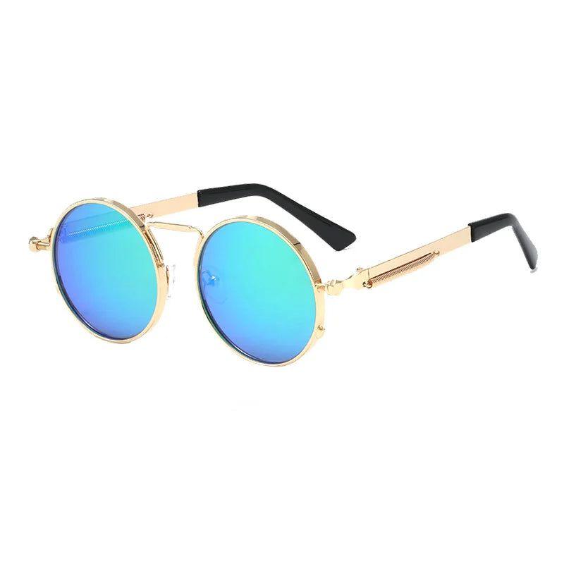 Retro Punk Round Sunglasses with UV400 Protection - Lucid Fantasy 