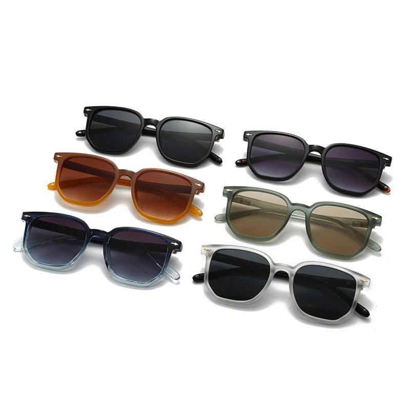 Retro Riveted Square Sunglasses with Full UV400 Protection - Lucid Fantasy 