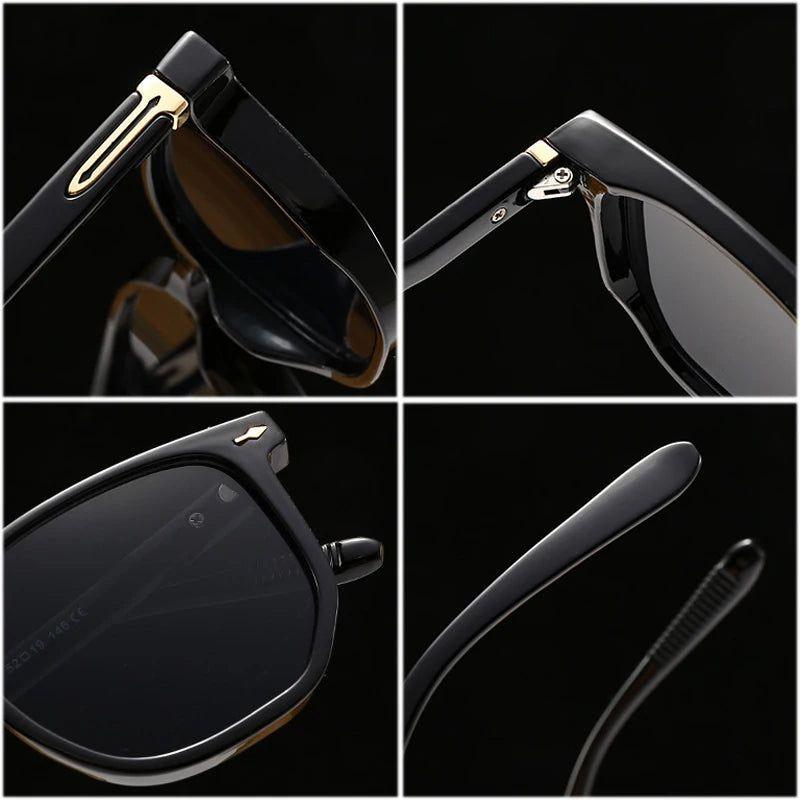 Retro Riveted Square Sunglasses with Full UV400 Protection - Lucid Fantasy 