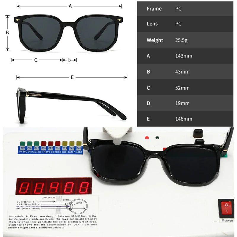 Retro Riveted Square Sunglasses with Full UV400 Protection - Lucid Fantasy 