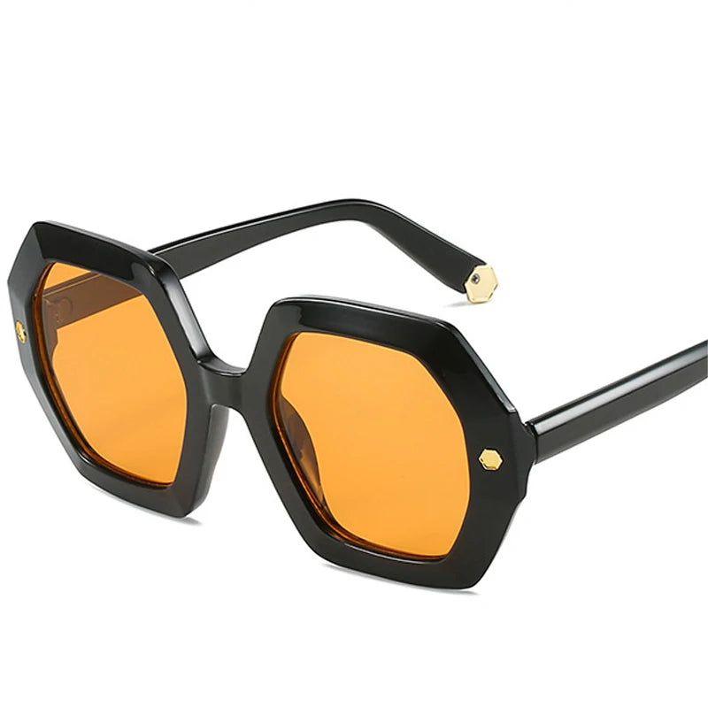 Retro Riveted UV400 Polygonal Sunglasses - Chic Square Shades - Lucid Fantasy 