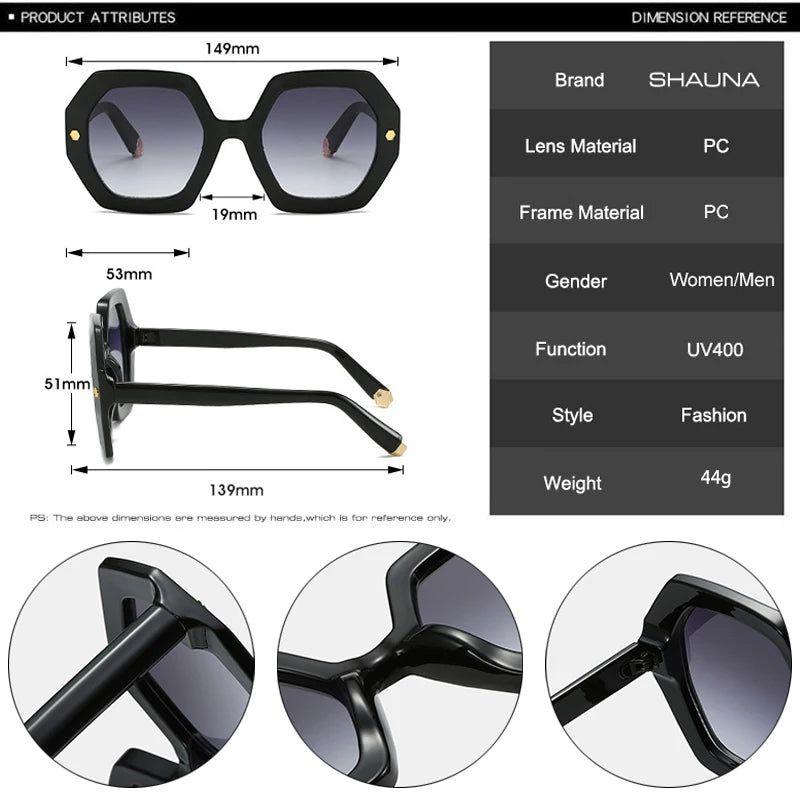 Retro Riveted UV400 Polygonal Sunglasses - Chic Square Shades - Lucid Fantasy 