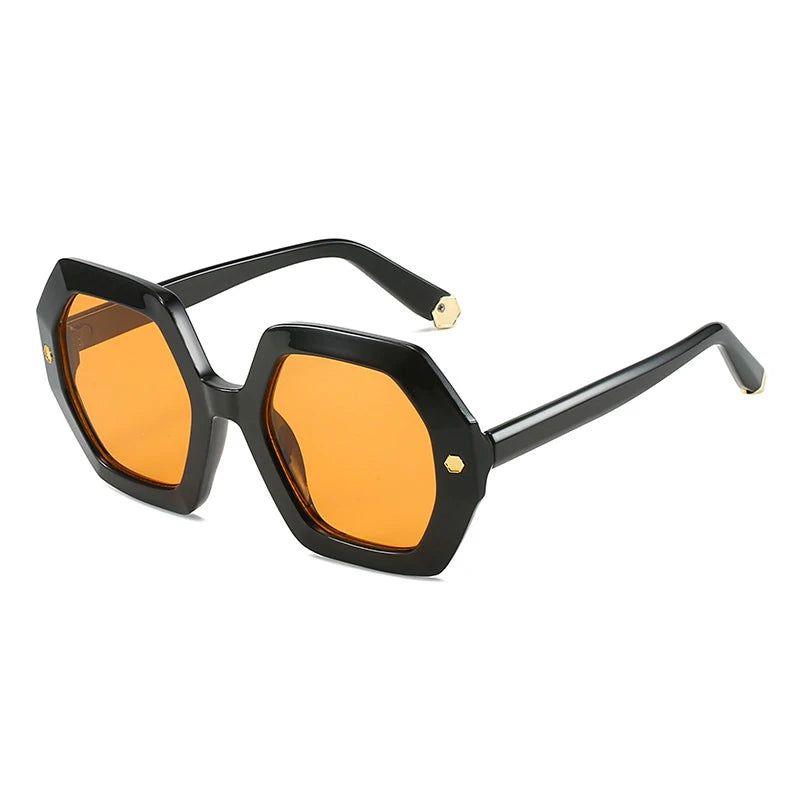 Retro Riveted UV400 Polygonal Sunglasses - Chic Square Shades - Lucid Fantasy 