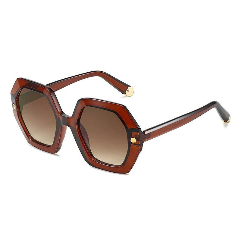 Retro Riveted UV400 Polygonal Sunglasses - Chic Square Shades - Lucid Fantasy 