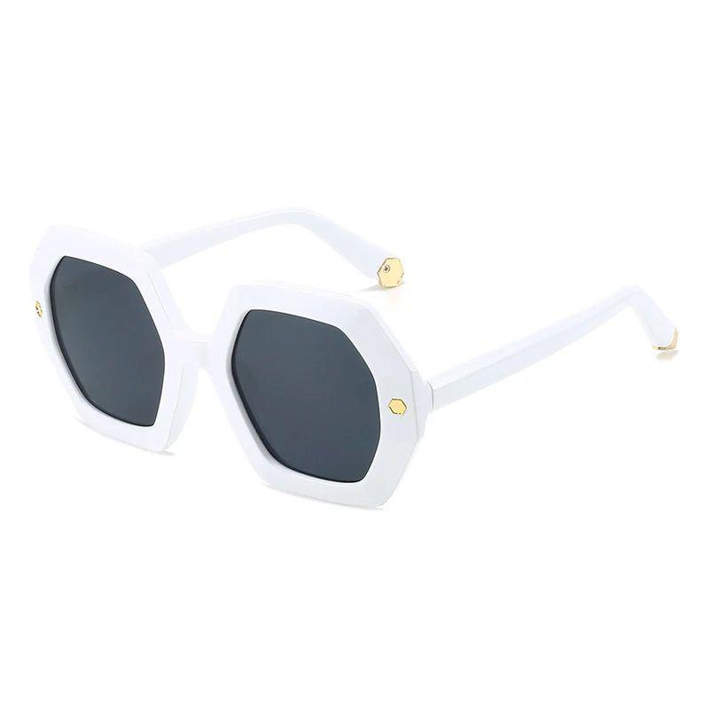 Retro Riveted UV400 Polygonal Sunglasses - Chic Square Shades - Lucid Fantasy 