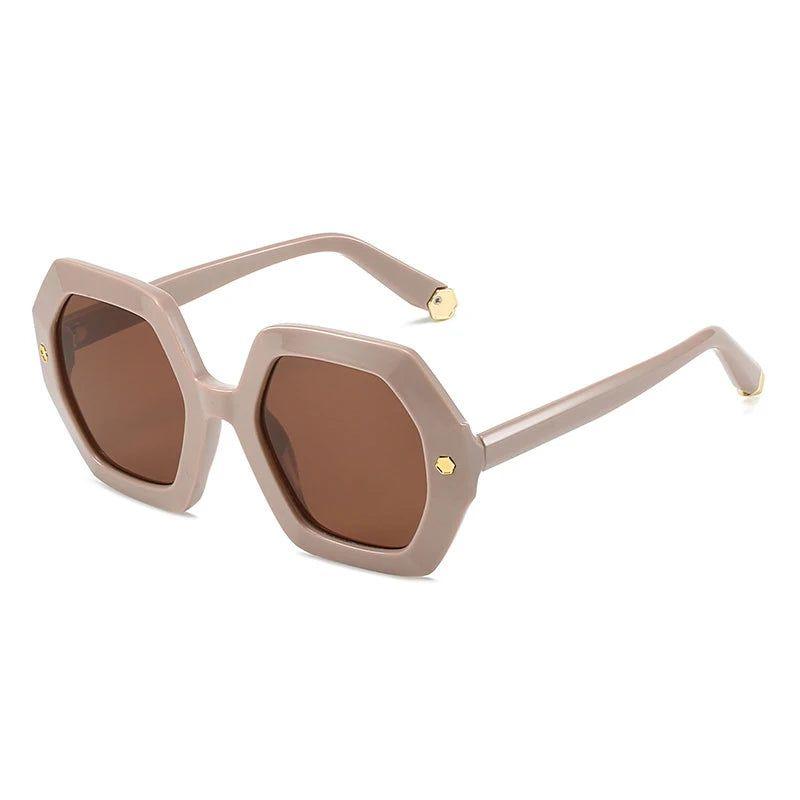 Retro Riveted UV400 Polygonal Sunglasses - Chic Square Shades - Lucid Fantasy 