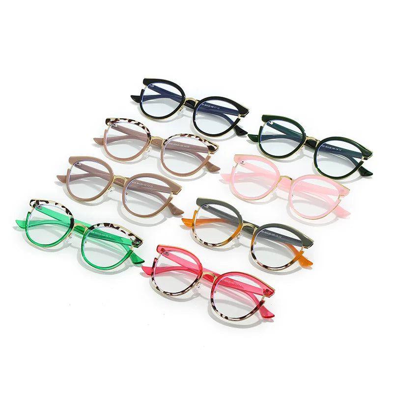 Retro Round Spring Hinge Anti-Blue Light Glasses with Clear Frame - Lucid Fantasy 