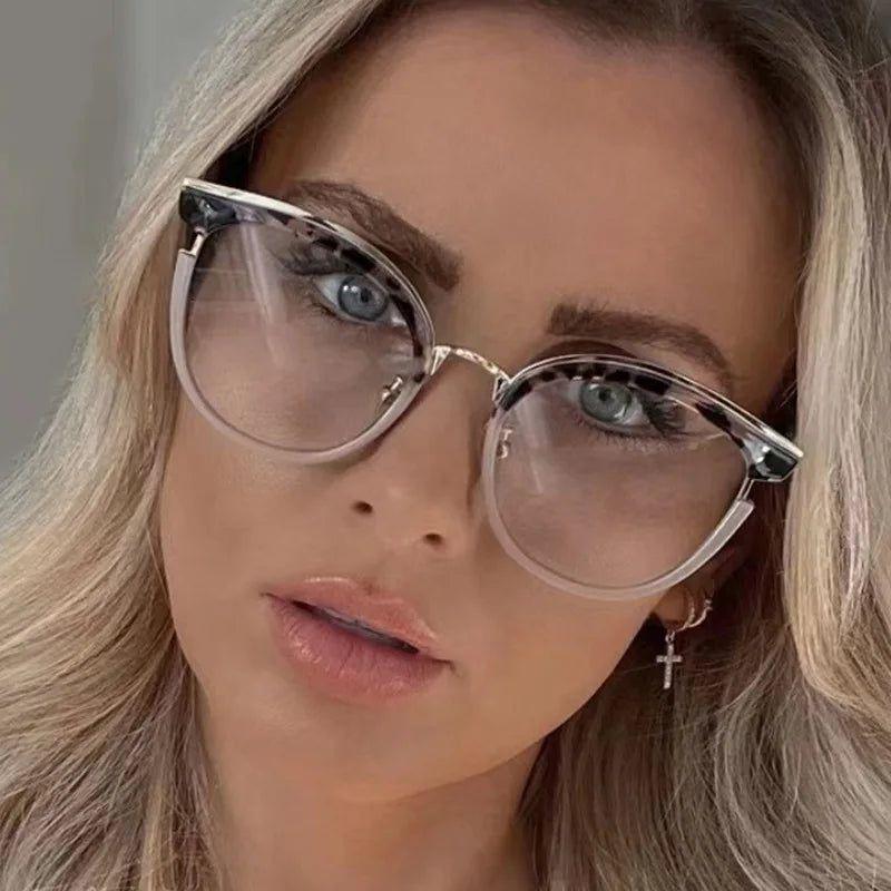 Retro Round Spring Hinge Anti-Blue Light Glasses with Clear Frame - Lucid Fantasy 